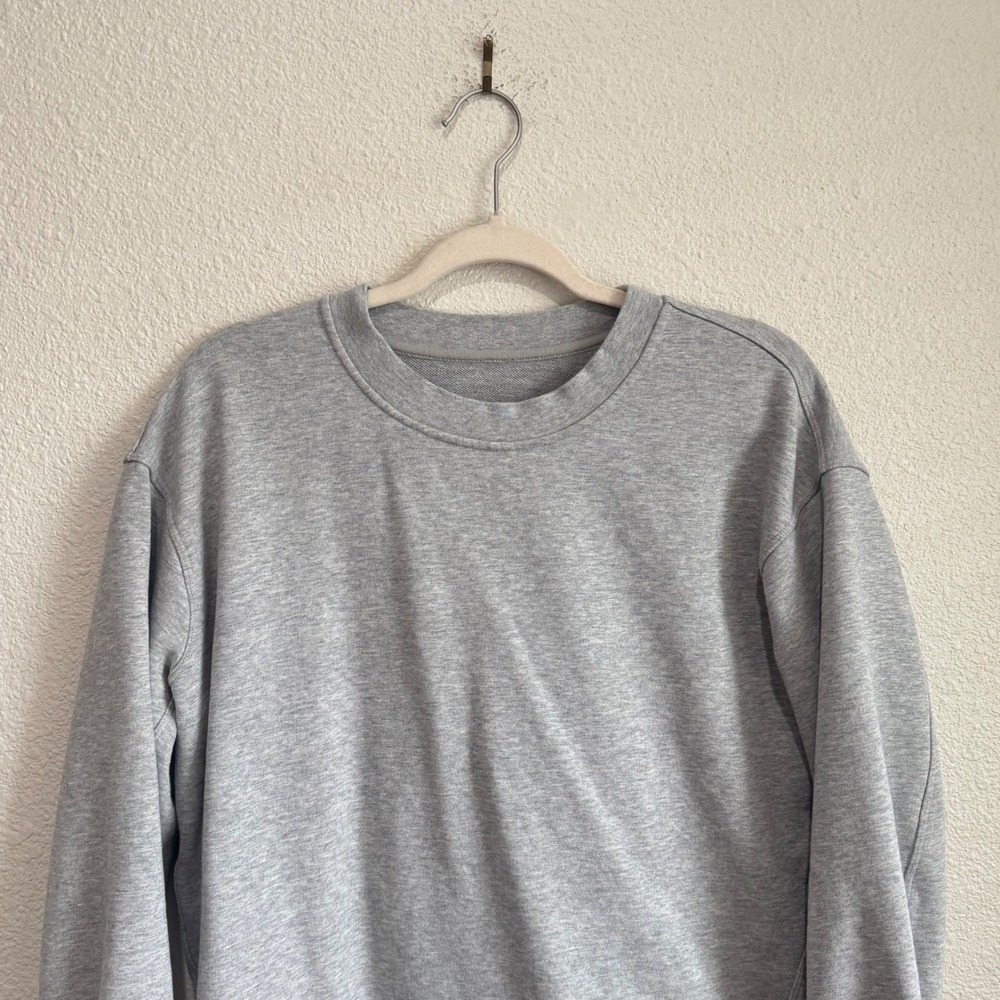 Lululemon Heathered Grey Relaxed Crewneck Sweatshirt Pullover Womens Medium - Picture 2 of 8